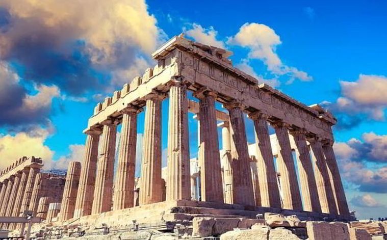 Guided tour of the Acropolis in Athens, Greece, with visitors exploring the Parthenon